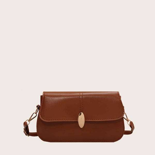 

Metallic Decor Crossbody Square Bag, Brown
