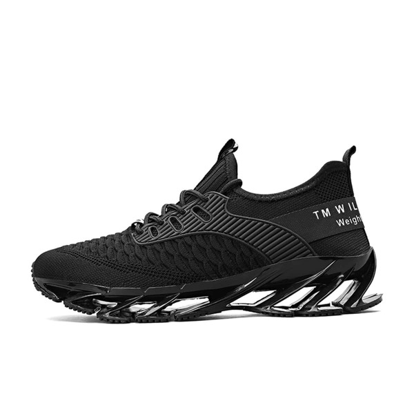 

Men Fish Scale Lace Up Front Sneakers, Black