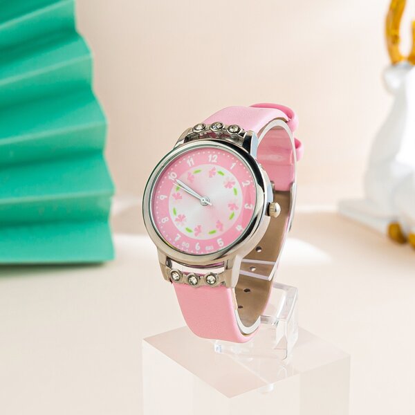 

Kids Flower Dial Round Pointer Quartz Watch
