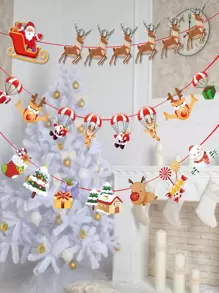 3 cái Giáng sinh Hoa văn Kéo Cờ - Nhiều màu - Xem 1