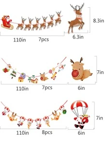 3 cái Giáng sinh Hoa văn Kéo Cờ - Nhiều màu - Xem 3