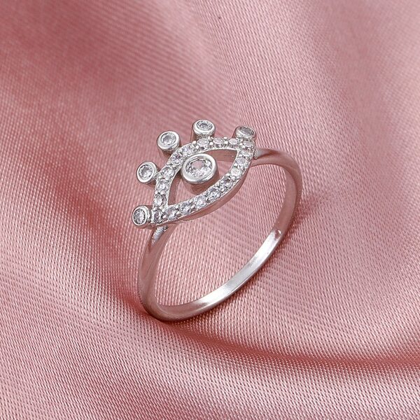 

Zircon Eye Decor Ring, Silver