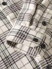 Manfinity Áo khoác Nam Túi Nút phía trước Sọc ca rô Giải trí - Nhiều màu - Xem 6