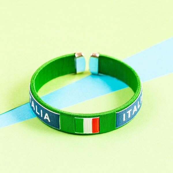 

Boys Italy Flag Print Bracelet, Green