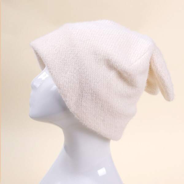 

Girls Rabbit Ears Decor Hat, White