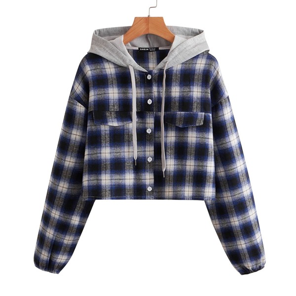 

Plaid Print Button Front Blouse, Multicolor