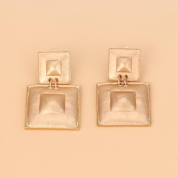 

Geometric Drop Earrings, Gold