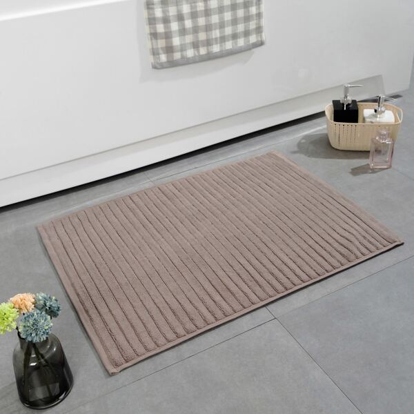 

1pc Solid Color Bath Mat, Coffee brown