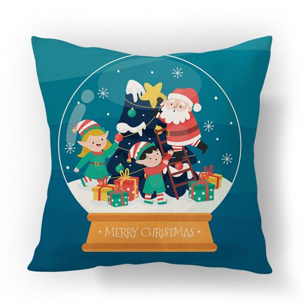 

Outdoor Christmas Cartoon Graphic Waterproof Cushion Cover Without Filler, Multicolor