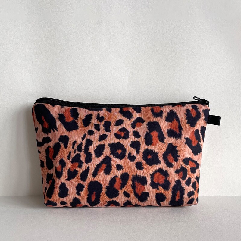 

Leopard Print Makeup Bag, Brown