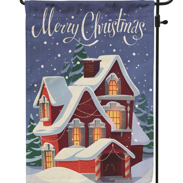 

Christmas House Print Garden Flag, Multicolor