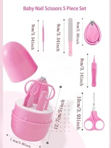 Set de 5 piezas para el cuidado de las uñas del bebé - Rosa - Ver 5
