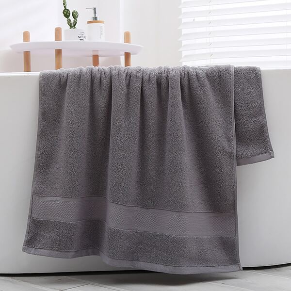 

1pc Color Block Bath Towel, Dark grey