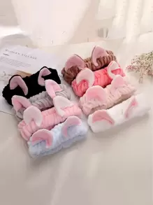 1pc Cat Ear Decor Random Bath Headband - Multicolor - View 1