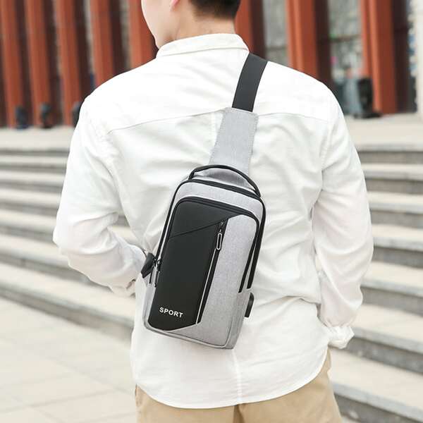 

Men Colorblock Sling Bag, Multicolor