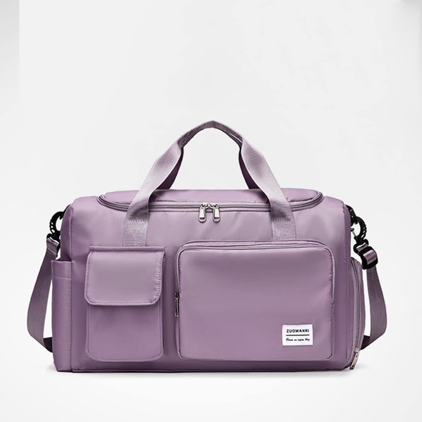 

Men Minimalist Pocket Front Duffle Bag, Purple