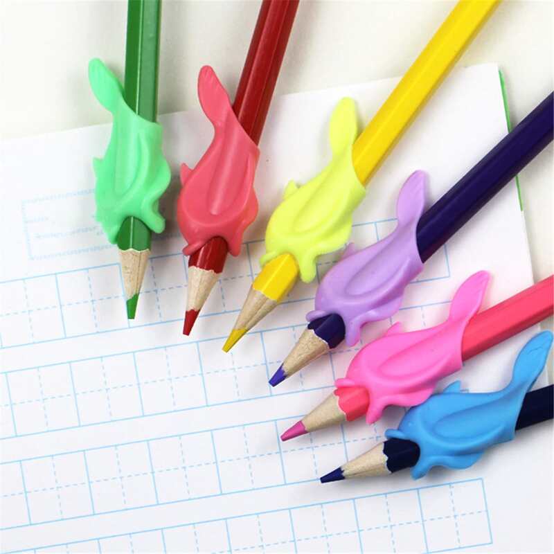 

5pcs Fish Shaped Random Color Pencil Grip, Multicolor