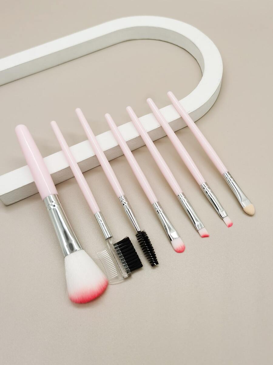 7件套化妆刷套装，化妆刷套装，化妆刷包，化妆刷套装，全套化妆刷，化妆刷套装，全套化妆工具，刷子套装，化妆刷套装，化妆礼盒套装 - 粉色 - 查看 1