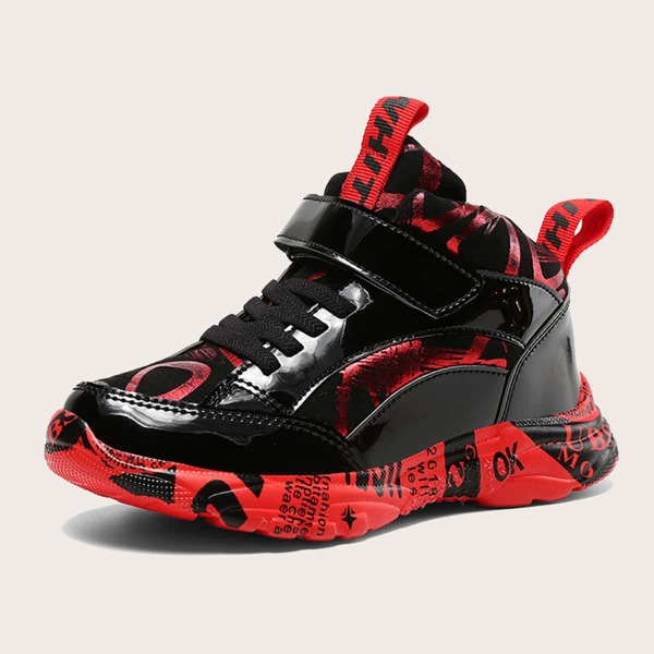 

Boys Metallic Letter Graphic Velcro Strap Chunky Sneakers, Multicolor