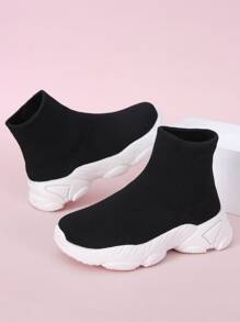 女孩針織細節襪型運動鞋