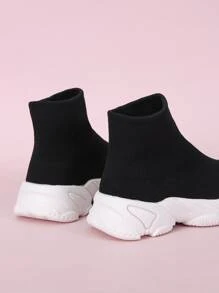 女孩針織細節襪型運動鞋