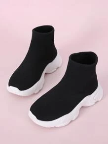 女孩針織細節襪型運動鞋