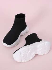 女孩針織細節襪型運動鞋