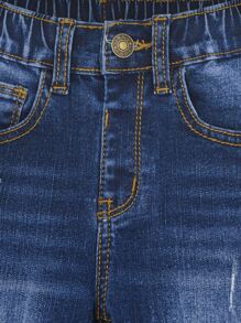 Niñitos Jeans rotos con lavado - Azul lavado oscuro - Ver 3