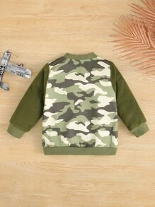 Toddler Girls Camo Print Bomber Jacket - Multicolor - View 2