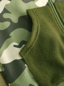 Toddler Girls Camo Print Bomber Jacket - Multicolor - View 4