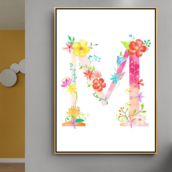 

Letter Graphic DIY Diamond Unframed Painting, Multicolor