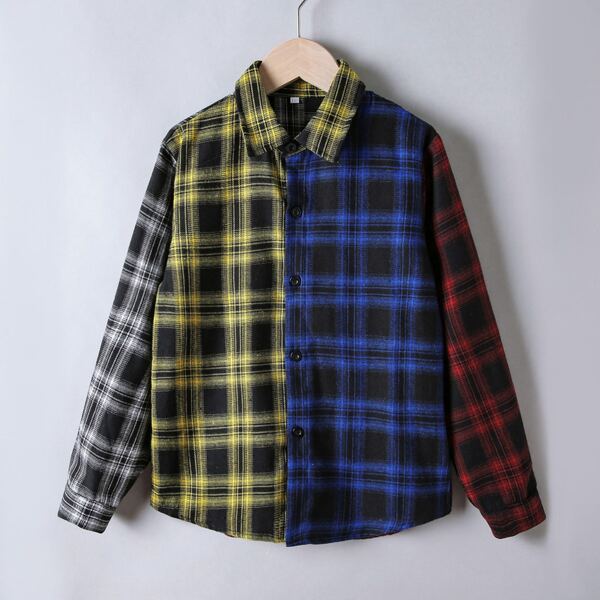 

Boys Tartan Color Block Shirt, Multicolor