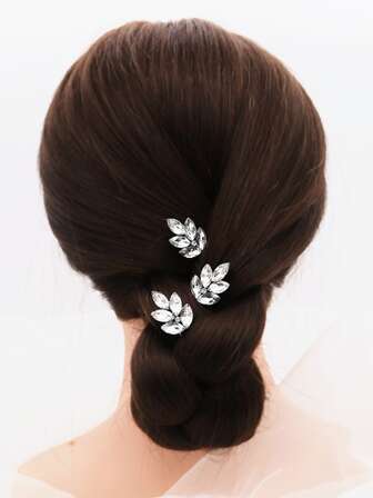 3入組水鑽裝飾髮夾