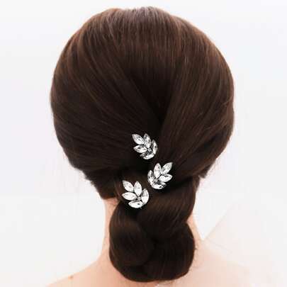3pcs Rhinestone Decor Hair Pin