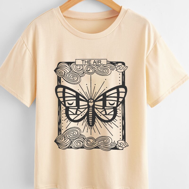 

Letter Butterfly Graphic Tee, Apricot