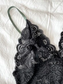 Plus Lace Cami Top With Satin Trousers Pyjama Set