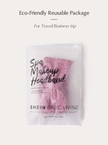 SHEIN Cơ bản sống cơ bản Microfiber Spa Trang điểm Băng đô Waffle Bow-Dessert Rose - Màu hồng gỉ - Xem 5