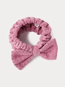 SHEIN Cơ bản sống cơ bản Microfiber Spa Trang điểm Băng đô Waffle Bow-Dessert Rose - Màu hồng gỉ - Xem 11