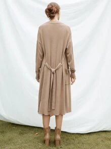 MOTF PREMIUM CASHMERE BLEND BELTED CARDIGAN - Apricot - View 3