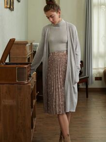 MOTF PREMIUM CASHMERE BLEND BELTED CARDIGAN - Light Grey - View 3