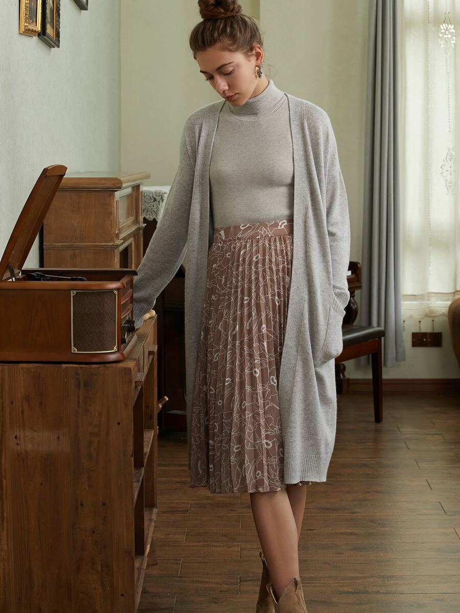 MOTF PREMIUM Cárdigan con cinturón - Gris Claro - Ver 1