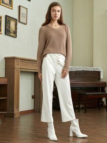 MOTF PREMIUM CASHMERE BLEND LONGLINE JUMPER - Camel - View 5