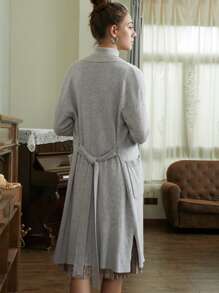 MOTF PREMIUM CASHMERE BLEND BELTED CARDIGAN - Light Grey - View 2