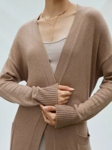MOTF PREMIUM CASHMERE BLEND BELTED CARDIGAN - Apricot - View 8