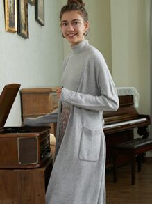 MOTF PREMIUM CASHMERE BLEND BELTED CARDIGAN - Light Grey - View 10