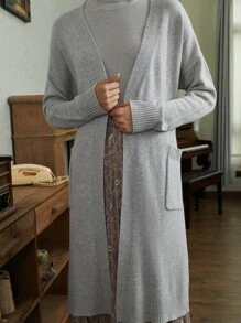 MOTF PREMIUM CASHMERE BLEND BELTED CARDIGAN - Light Grey - View 11