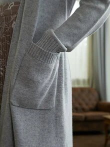 MOTF PREMIUM Cárdigan con cinturón - Gris Claro - Ver 11