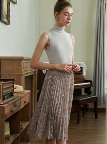 MOTF PREMIUM MERINO WOOL HIGH-NECK KNIT TOP - Light Grey - View 9