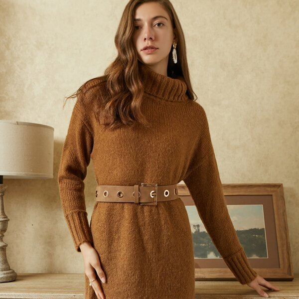 

WOOL & MOHAIR SWEATER DRESS WITHOUT BELT, Ginger