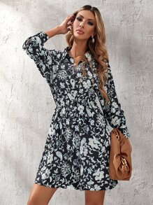 GENKIRA Vestido Con Botones Y Estampado Floral - Multicolor - Ver 1